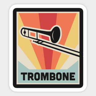 Retro 70s TROMBONE Poster Sticker
